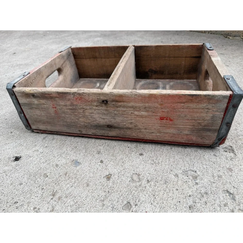 Wooden Soda Crate Large Rustic Vintage Storage Box Coca Cola Coke Collectible